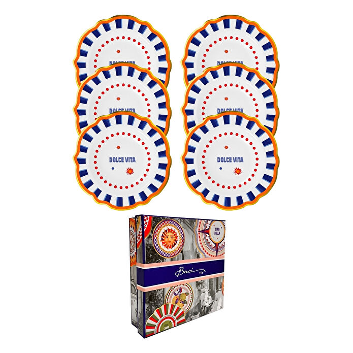 Baci Milano Dolce Vita 6'lı Çukur Tabak 23 cm Porselen
