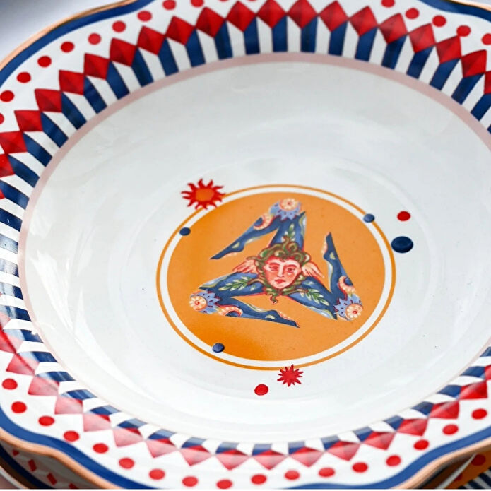 Baci Milano Dolce Vita 6'lı Trinacria Çorba Tabağı 23 cm Porselen