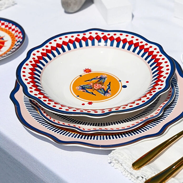 Baci Milano Dolce Vita 6'lı Trinacria Çorba Tabağı 23 cm Porselen