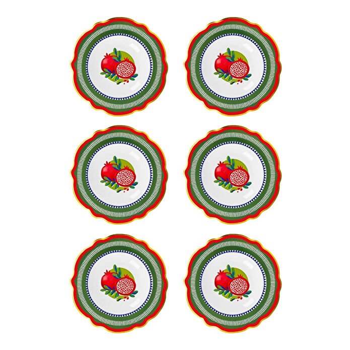 Baci Milano Dolce Vita 6'lı Nar Çorba Tabağı 23 cm Porselen