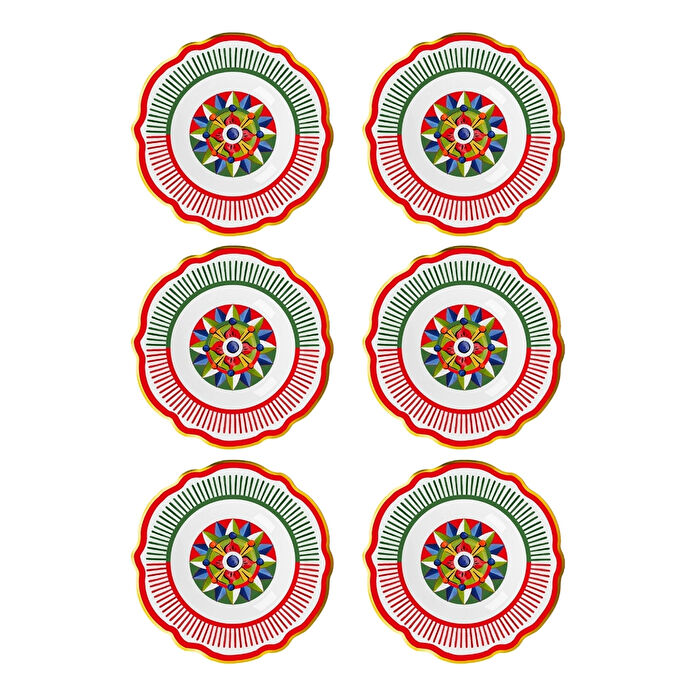 Baci Milano Dolce Vita 6'lı Geometries Çorba Tabağı 23 cm Porselen