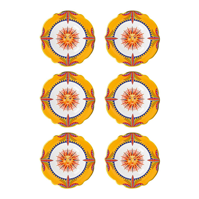 Baci Milano Dolce Vita 6'lı Sun Çorba Tabağı 23 cm Porselen