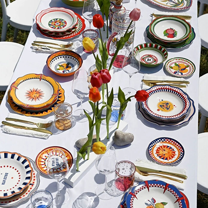 Baci Milano Dolce Vita 6'lı Sun Tatlı Tabağı 21 cm Porselen