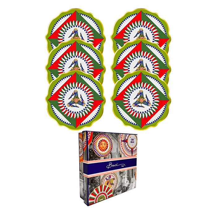Baci Milano Dolce Vita 6'lı Trinacria Pasta Tabağı 21 cm Porselen
