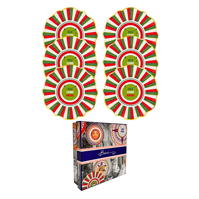 Baci Milano Dolce Vita 6'lı Amore Pasta Tabağı 21 cm Porselen