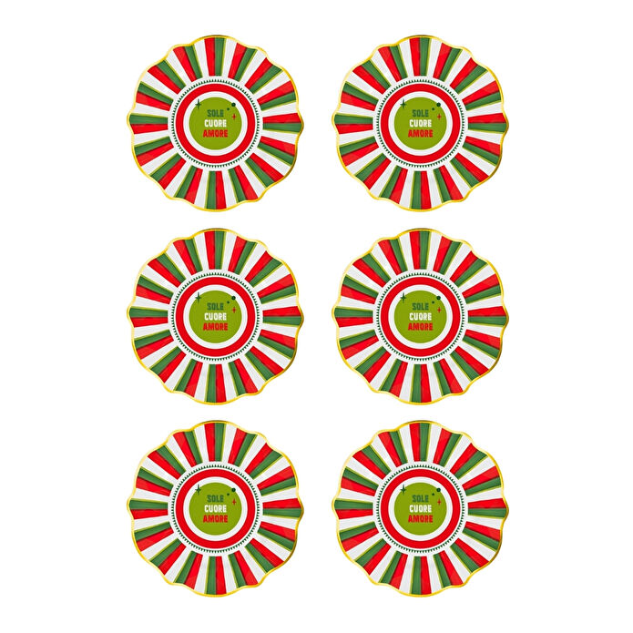 Baci Milano Dolce Vita 6'lı Amore Tatlı Tabağı 21 cm Porselen