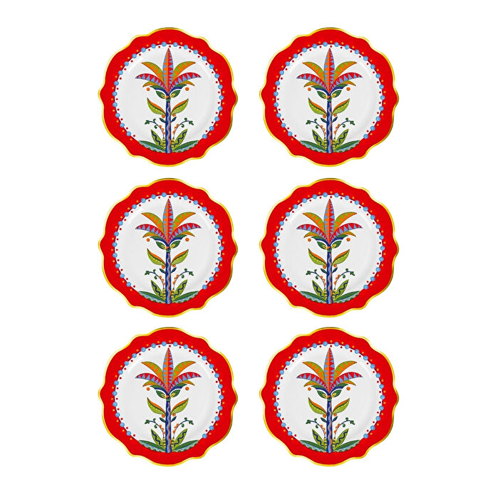 Baci Milano Dolce Vita 6'lı Palm Tatlı Tabağı 21 cm Porselen