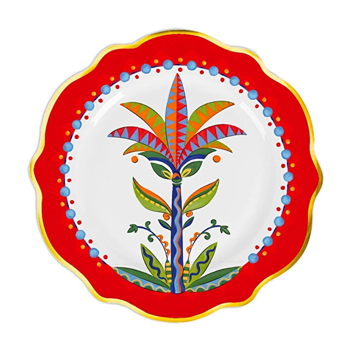 Baci Milano Dolce Vita 6'lı Palm Tatlı Tabağı 21 cm Porselen