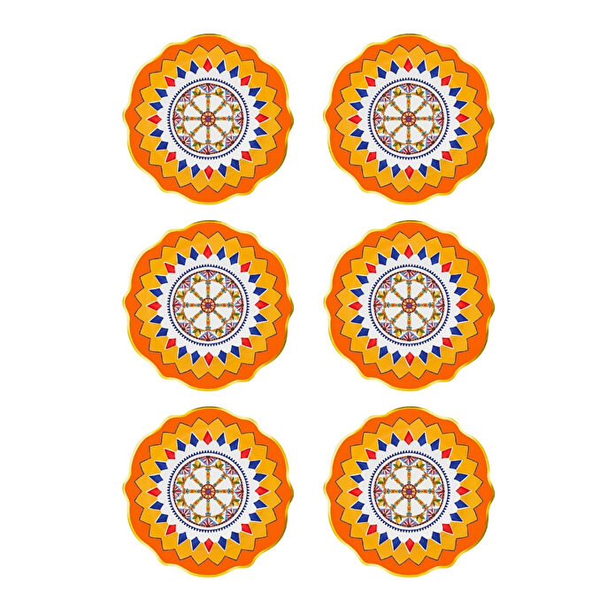 Baci Milano Dolce Vita 6'lı Wheel Tatlı Tabağı 21 cm Porselen