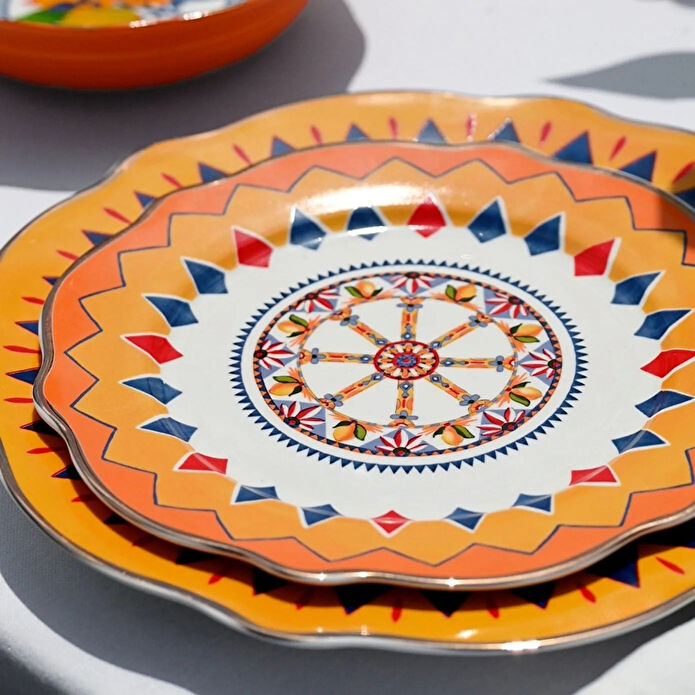 Baci Milano Dolce Vita 6'lı Wheel Tatlı Tabağı 21 cm Porselen