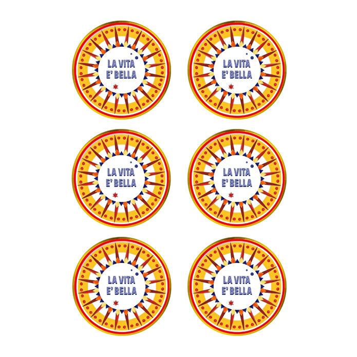 Baci Milano Dolce Vita 6'lı La Vita E'Bella Ekmek Tabağı 16 cm Porselen