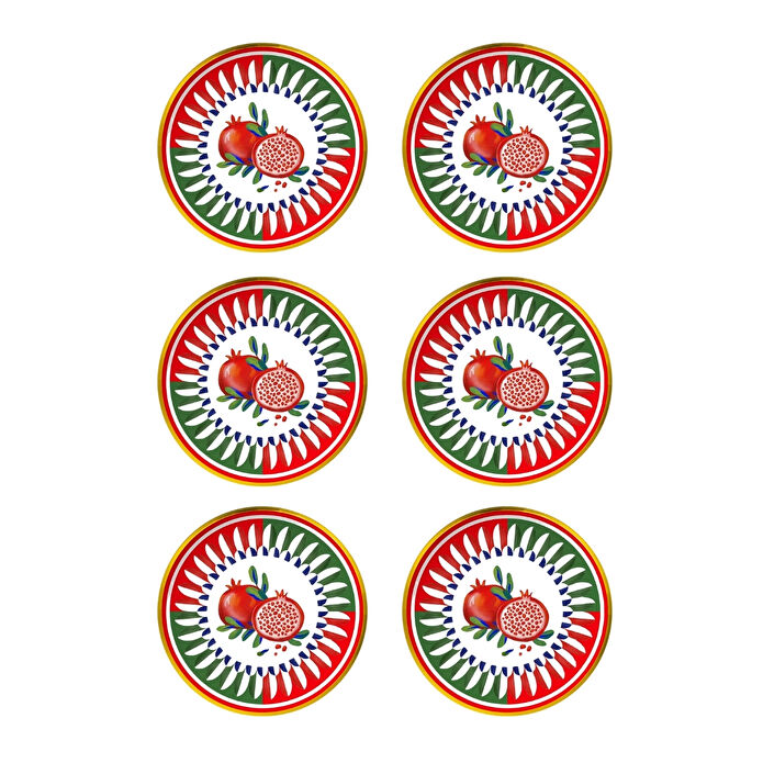 Baci Milano Dolce Vita 6'lı Nar Ekmek Tabağı 16 cm Porselen