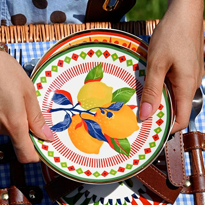 Baci Milano Dolce Vita 6'lı Limon Ekmek Tabağı 16 cm Porselen