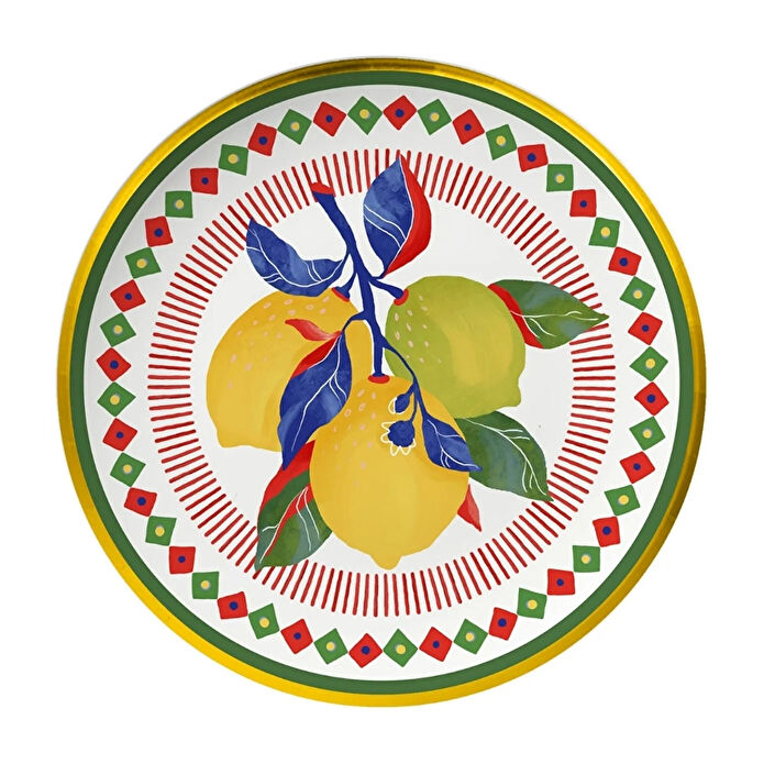 Baci Milano Dolce Vita 6'lı Limon Ekmek Tabağı 16 cm Porselen