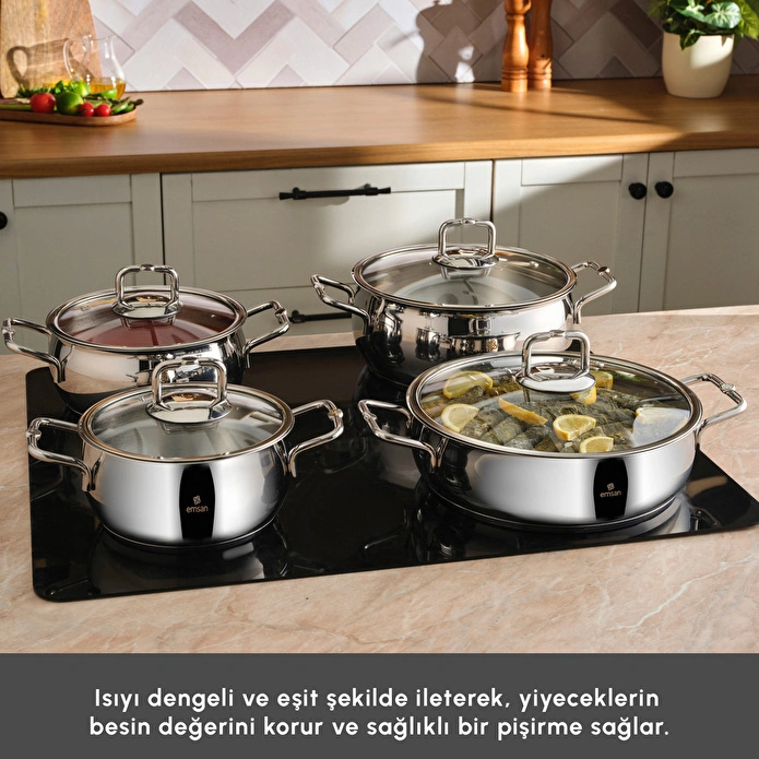 Emsan Emirgan 8 Parça Çelik Tencere Seti