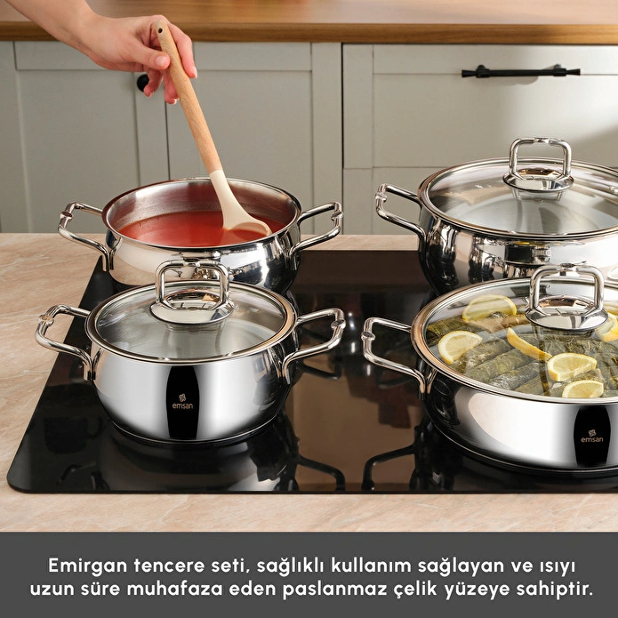 Emsan Emirgan 8 Parça Çelik Tencere Seti