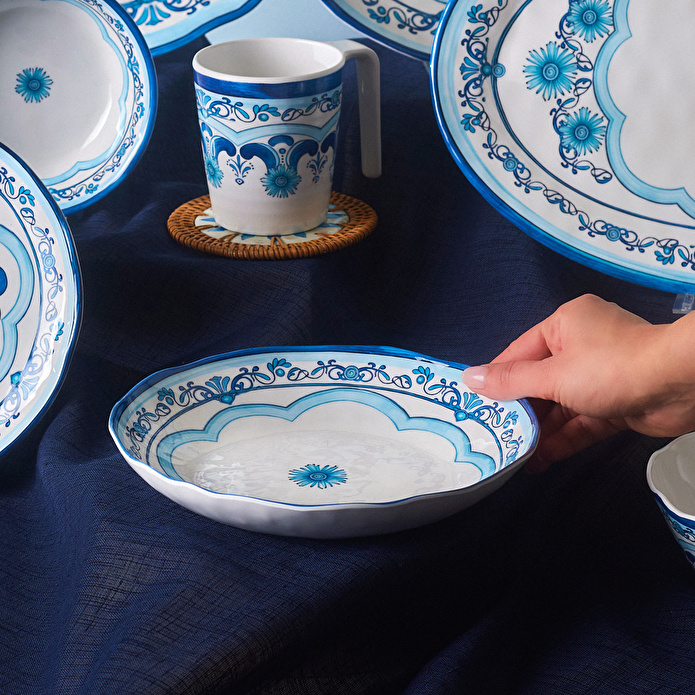 Karaca Blue Harmony Melamin Çukur Tabak 22 cm