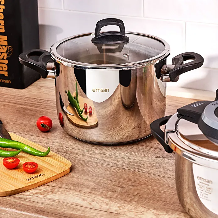 Emsan Montana İndüksiyon Tabanlı Düdüklü Tencere Seti 6 + 8 Litre