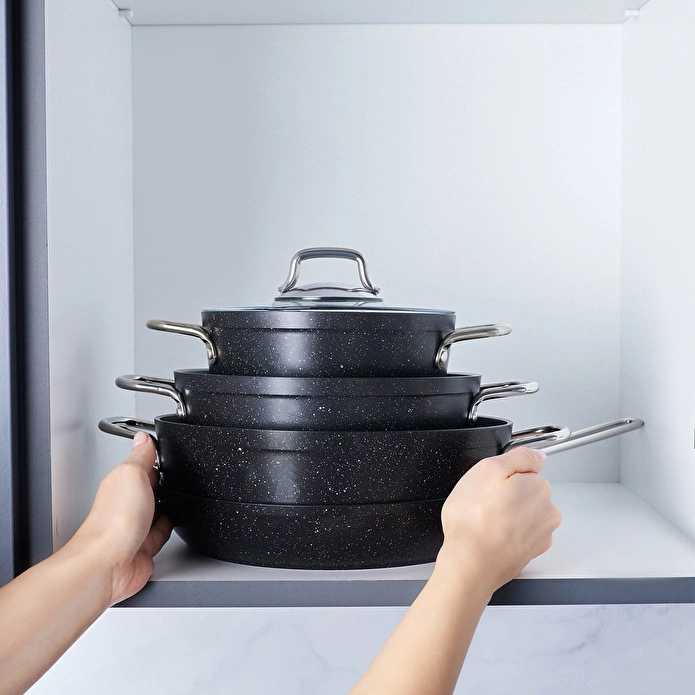 Emsan Biogranit Defne 7 Parça Tencere ve Tava Seti