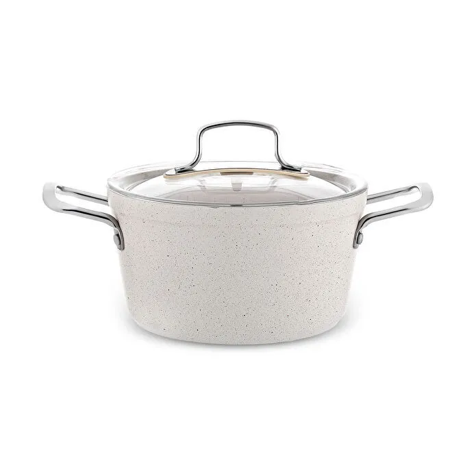 Emsan Biogranit White Stone 7 Parça Tencere ve Tava Seti