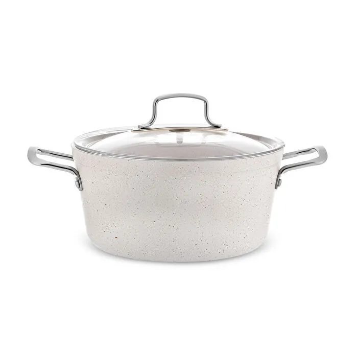 Emsan Biogranit White Stone 7 Parça Tencere ve Tava Seti