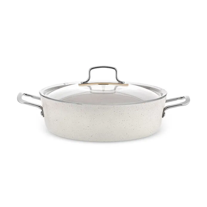 Emsan Biogranit White Stone 7 Parça Tencere ve Tava Seti