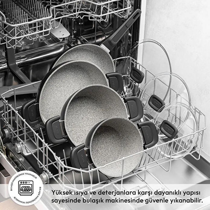 Emsan Biogranit Black Tencere Seti 7 Parça