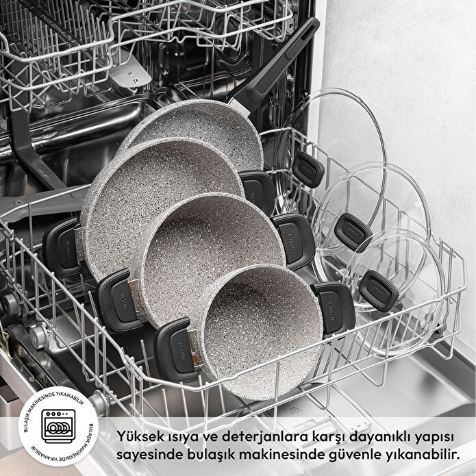 Emsan Stone 7 Parça Tencere Seti