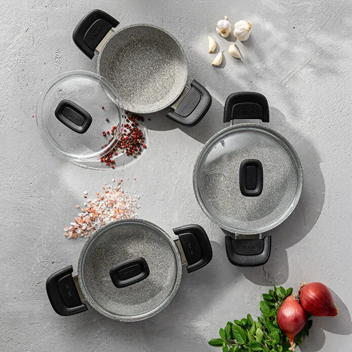 Emsan Fortis Granit 6 Parça Sahan Set Gri