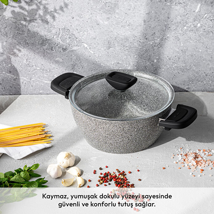 Emsan Fortis Granit 12 Parça Tencere Seti Gri