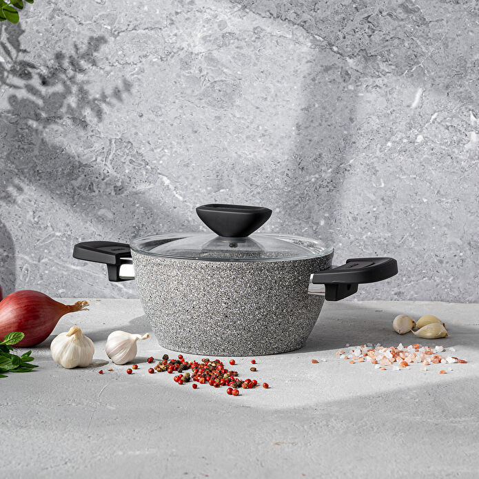 Emsan Fortis Granit 12 Parça Tencere Seti Gri