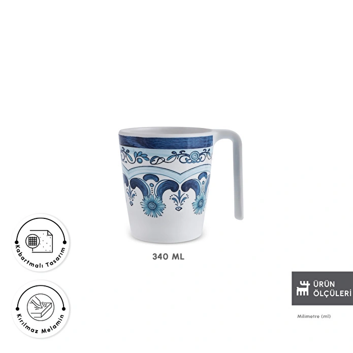 Karaca Blue Harmony Melamin Kupa 340 ml