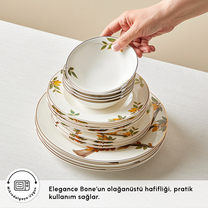 Karaca Elegance Bone Samira 24 Parça 6 Kişilik Yemek Takımı