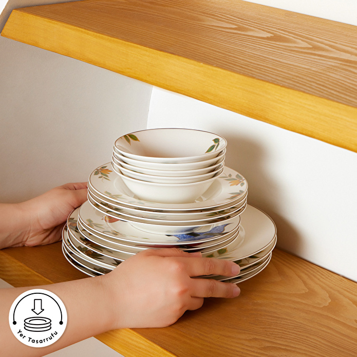 Karaca Elegance Bone Samira 24 Parça 6 Kişilik Yemek Takımı