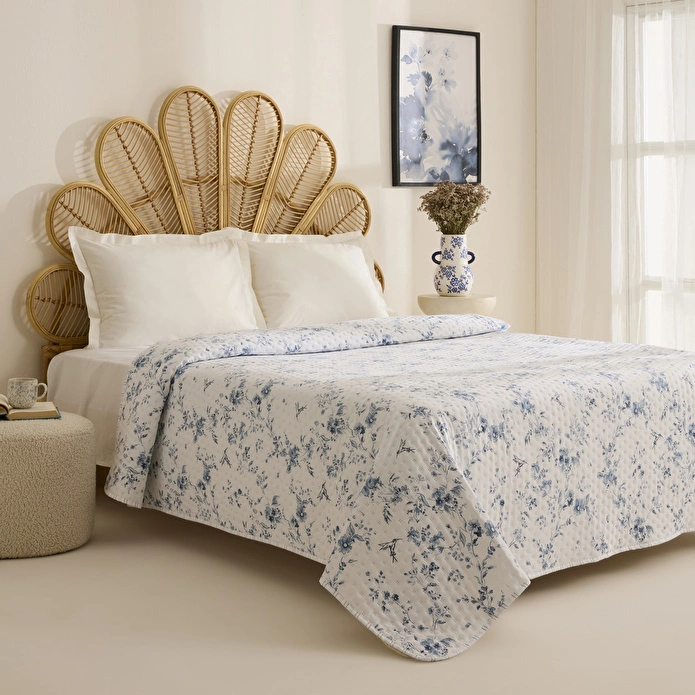 Karaca Home Marisa Tek Kişilik Yatak Örtüsü Mavi