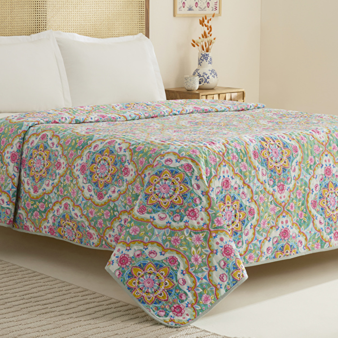 Karaca Home Luna Çift Kişilik Yatak Örtüsü Multicolor