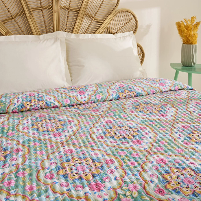 Karaca Home Luna Çok Amaçlı Çift Kişilik Yatak Örtüsü Multicolor