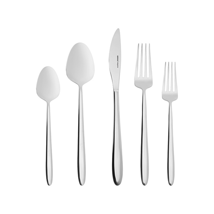 Karaca Flow 60 Parça 12 Kişilik Çatal Kaşık Bıçak Takımı Platin