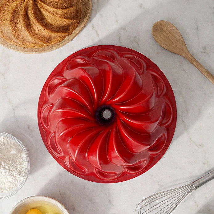 Emsan Flora Döküm Kek Kalıbı Kırmızı 23 cm