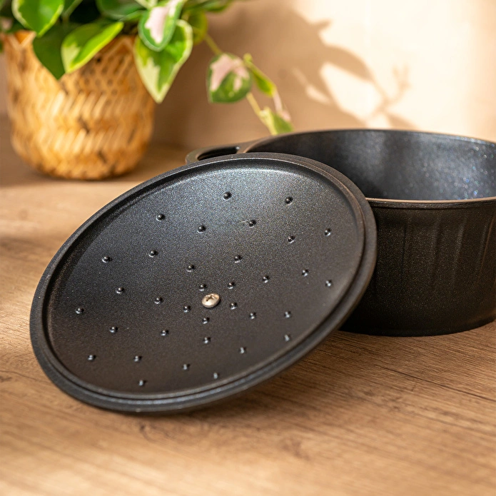 Emsan Stone Alüminyum Döküm Mini 5 Parça Tencere Seti Siyah