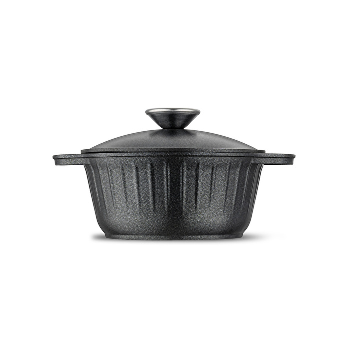 Emsan Stone Alüminyum Döküm Mini 5 Parça Tencere Seti Siyah