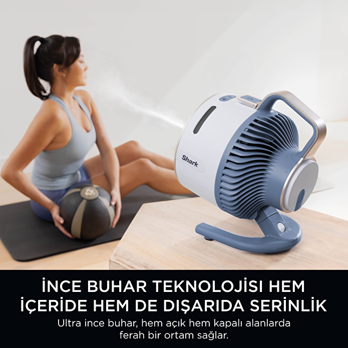 Shark Flexbreeze HydroGo Serinletici Buharlı Fan - Buz Mavisi