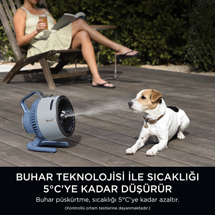 Shark Flexbreeze HydroGo Serinletici Buharlı Fan - Buz Mavisi