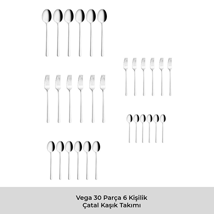 Emsan Vega 30 Parça 6 Kişilik Çatal Kaşık Takımı