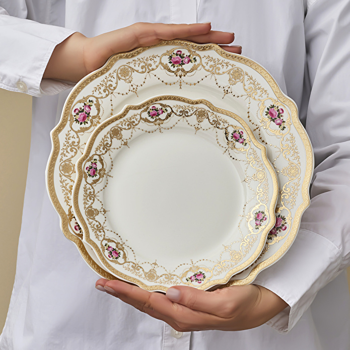 Emsan Empire Bone Altın Çilek 29 Parça 6 Kişilik Yemek Takımı