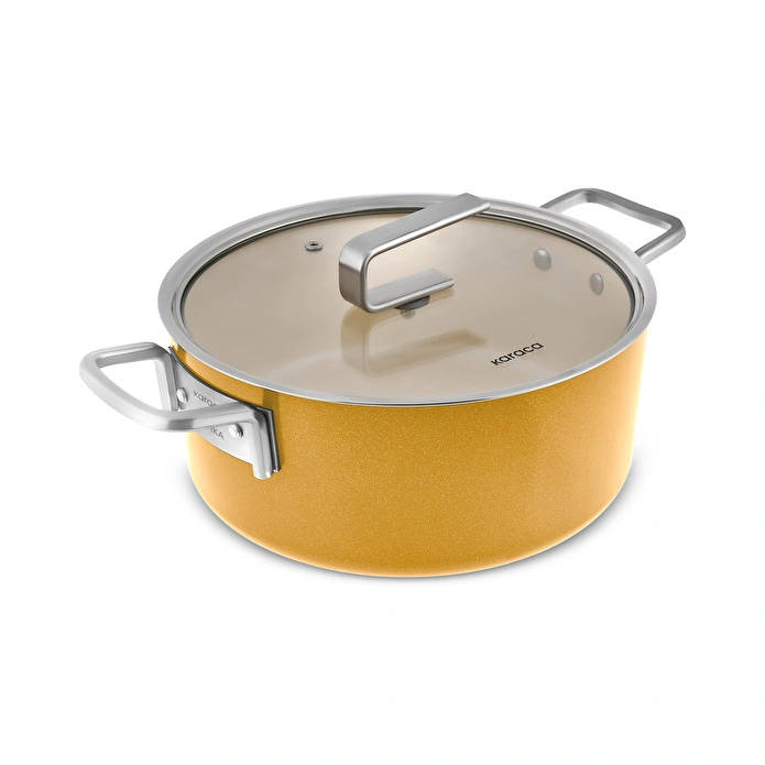 Karaca x Refika Swiss Crystal 9 Parça Tencere Seti Mustard Yellow
