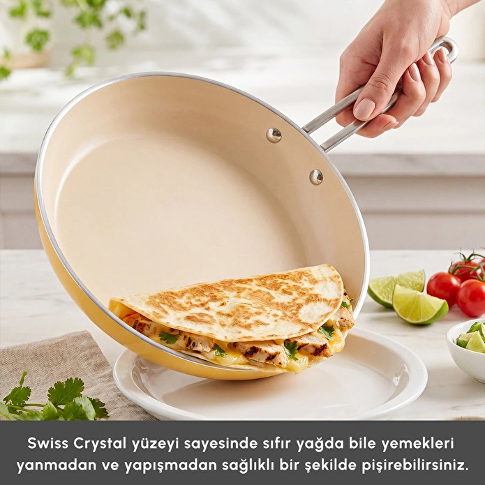 Karaca x Refika Swiss Crystal 9 Parça Tencere ve Tava Seti Mustard Yellow