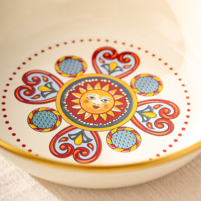 Emsan Solemar Emaye Çukur Tabak 18 cm