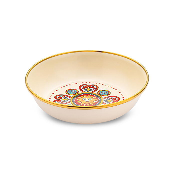 Emsan Solemar Emaye Çukur Tabak 18 cm