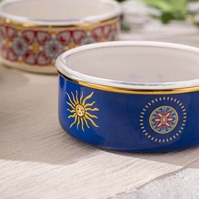 Emsan Solemar Emaye 3'lü Saklama Kabı Seti